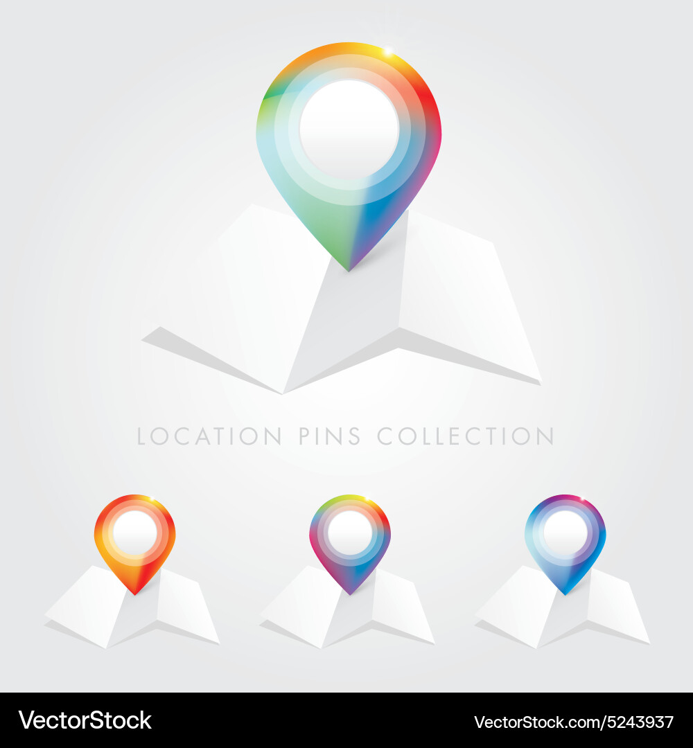 Location map Pointer icon collection Vektorbild