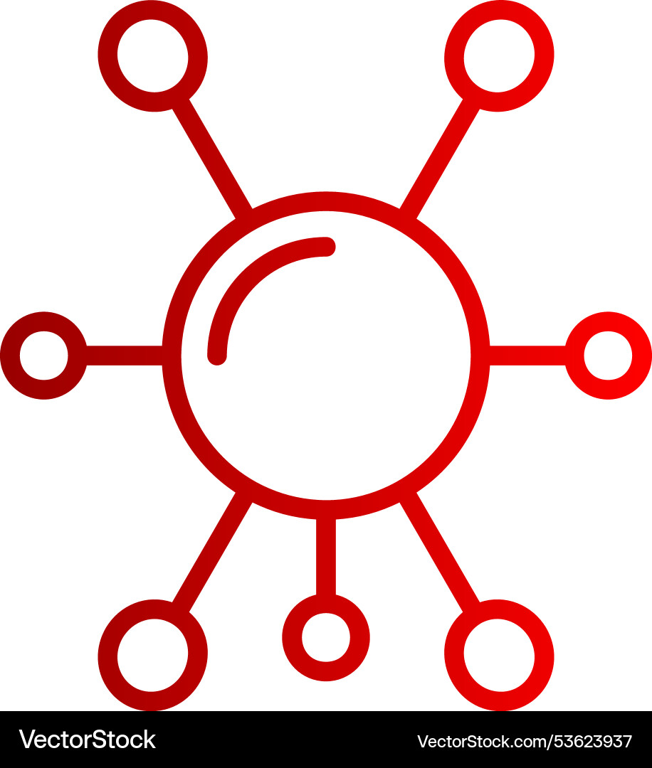 Mind map line gradient icon Vector Image