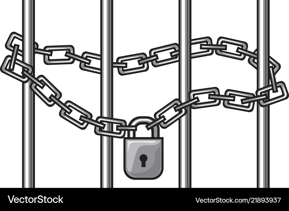 Secure Chain Gate with Padlock vector image