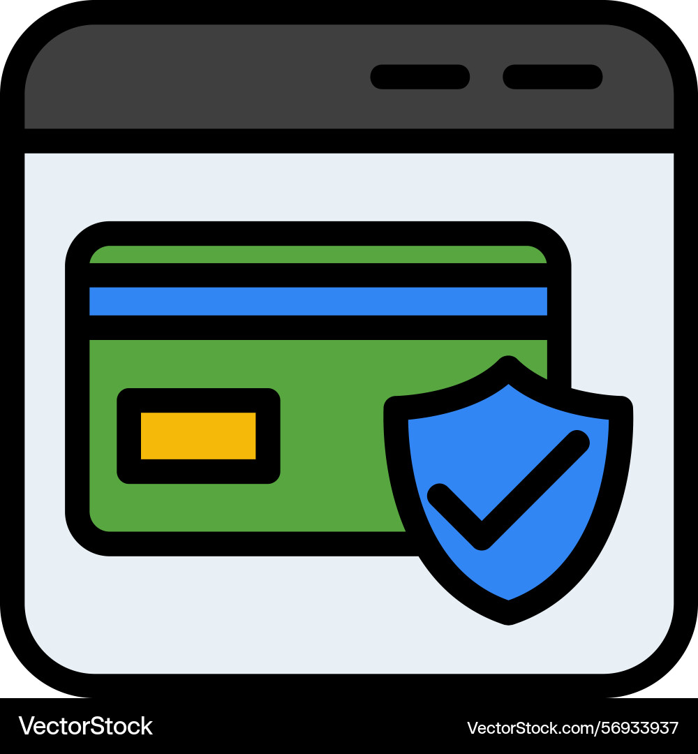 Secure payment line filled style icon design Vector Image
