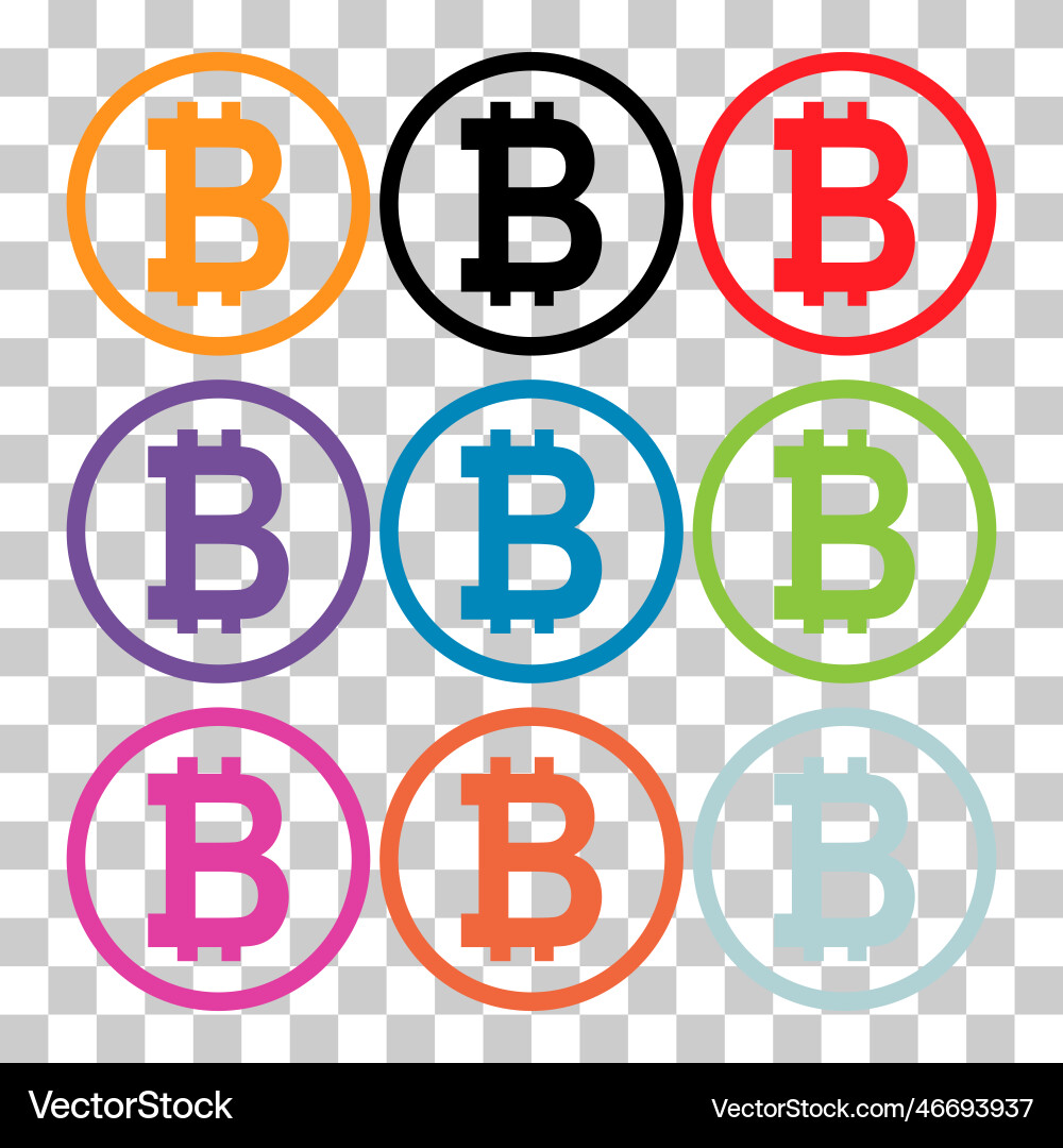 Set of bitcoin web coin internet electronic Set of bitcoin web coin internet electronic Vector Image