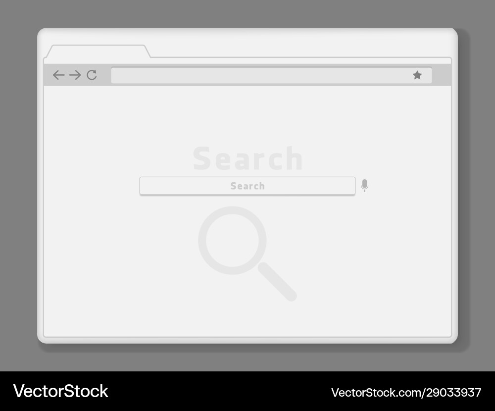 Simple opened browser window on white background Simple opened browser window on white background vector image