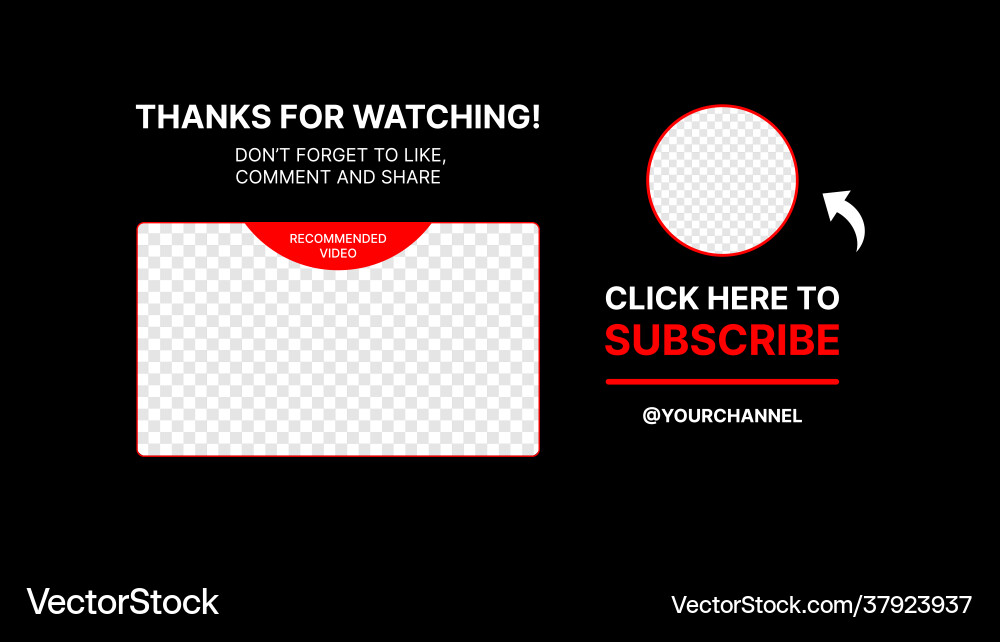 Thanks for watching template with subscribe button Thanks for watching template with subscribe button vector image