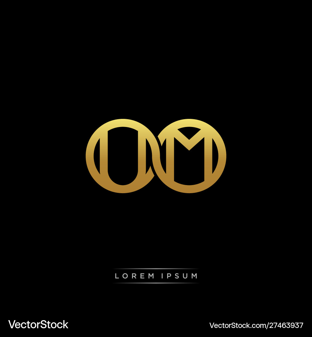 Um initial letter linked circle capital monogram vector image