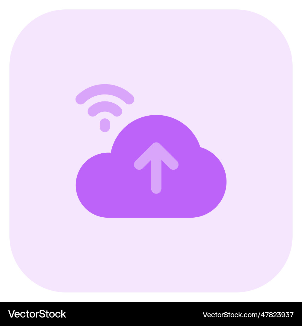 Uploading data over wireless from cloud storage Vector Image