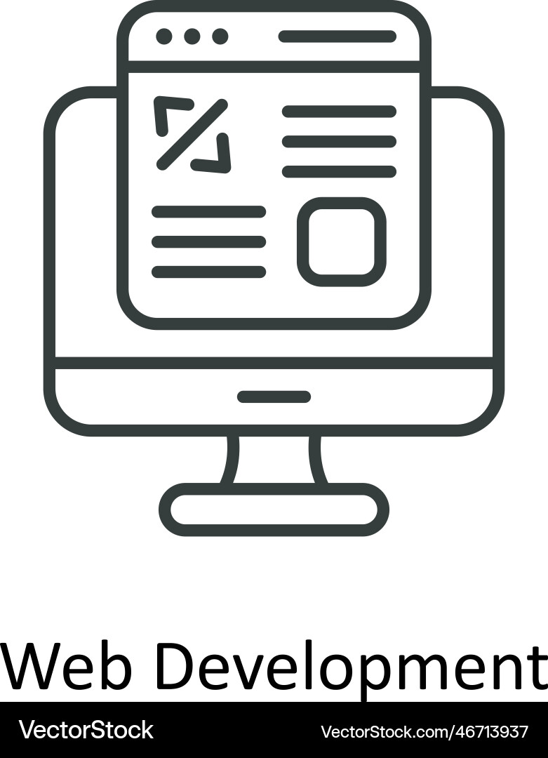 Web development outline icons simple sto Vector Image