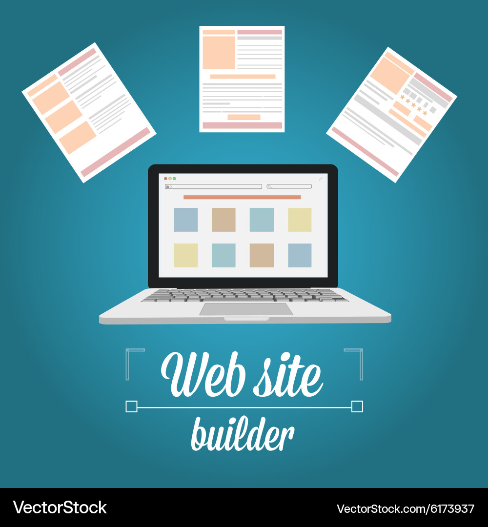 Web site builder template prototyping vector image