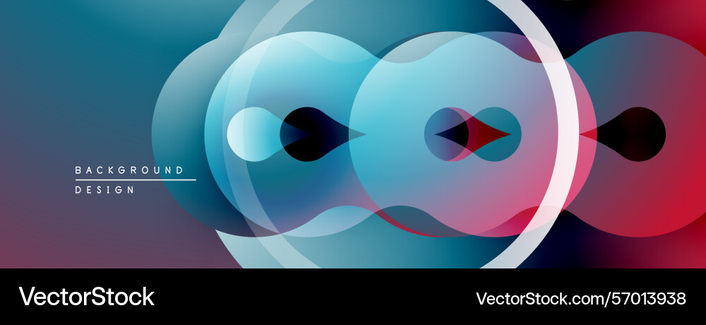 Abstract geometric design overlapping circles vector image