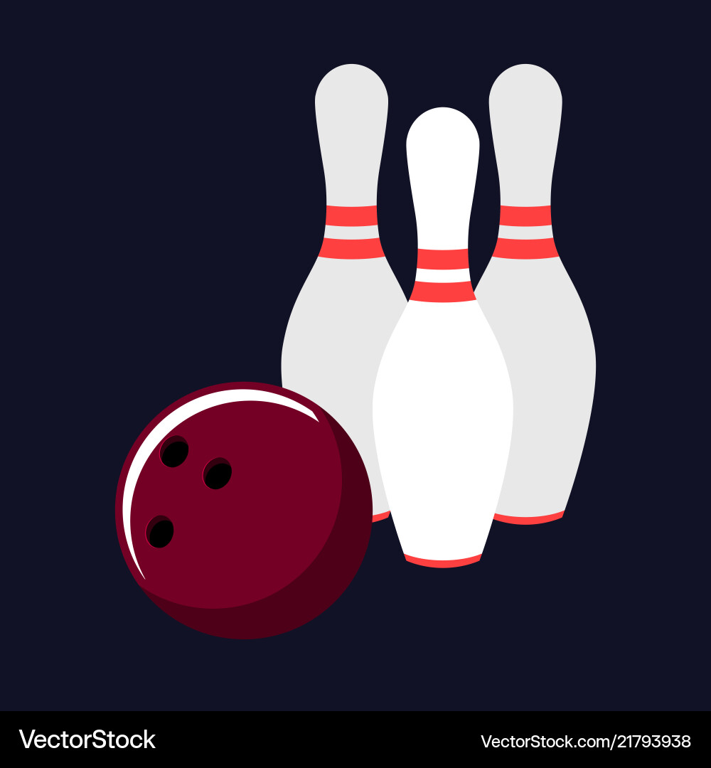 Bowling Set on Dark Background Vector Image