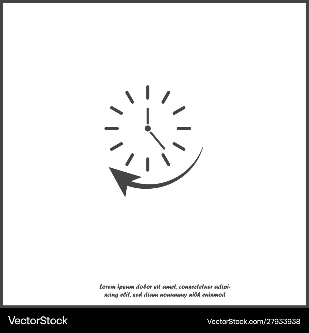 Clock and arrow icon indicating clockwise Vector Image