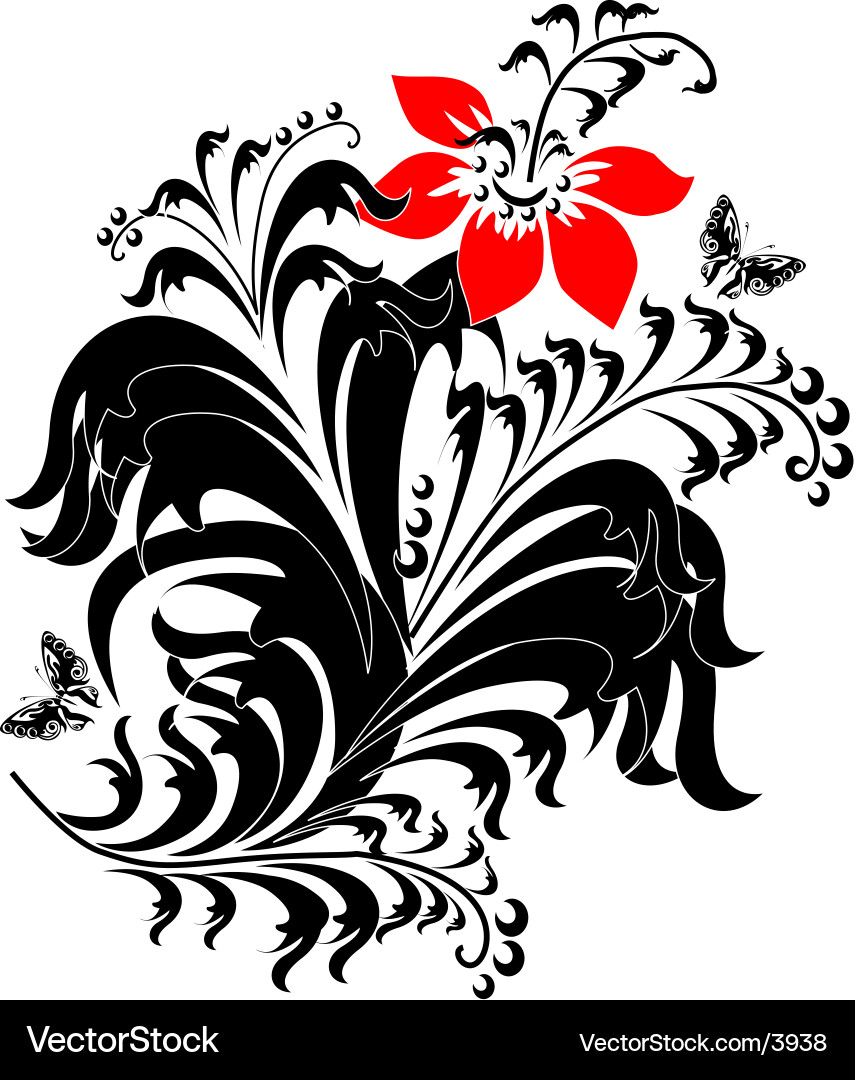 Composition with a flower Royalty Free Vector Image