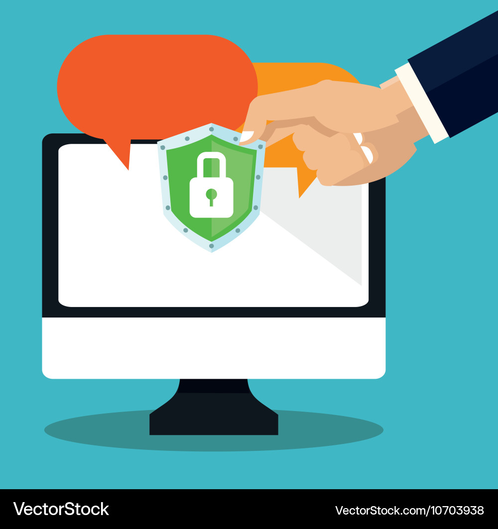 Cyber security system and media design Vector Image