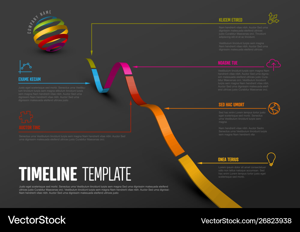 Diagonal Timeline Report Template vector image