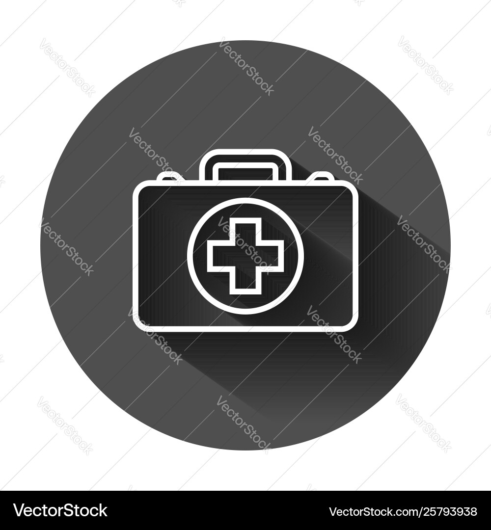 First aid kit icon in flat style health help First aid kit icon in flat style health help vector image