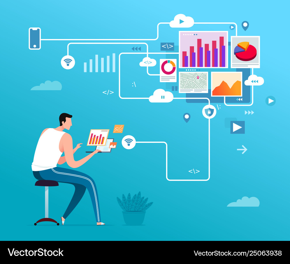 Freelance data analysis and web programmer Freelance data analysis and web programmer vector image