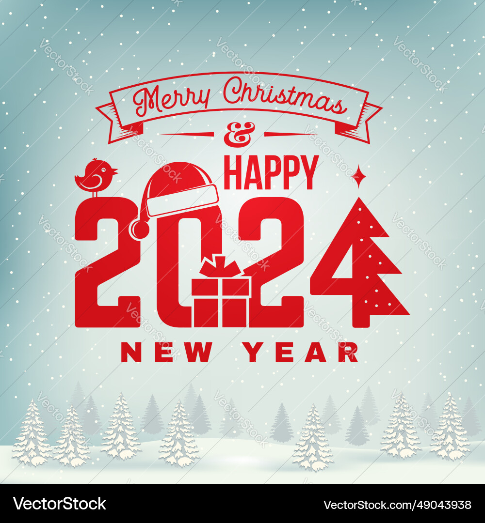 Frohe Weihnachten und Frohes neues Jahr 2024 Stempel Frohe Weihnachten und Frohes neues Jahr 2024 Stempel vektorbild