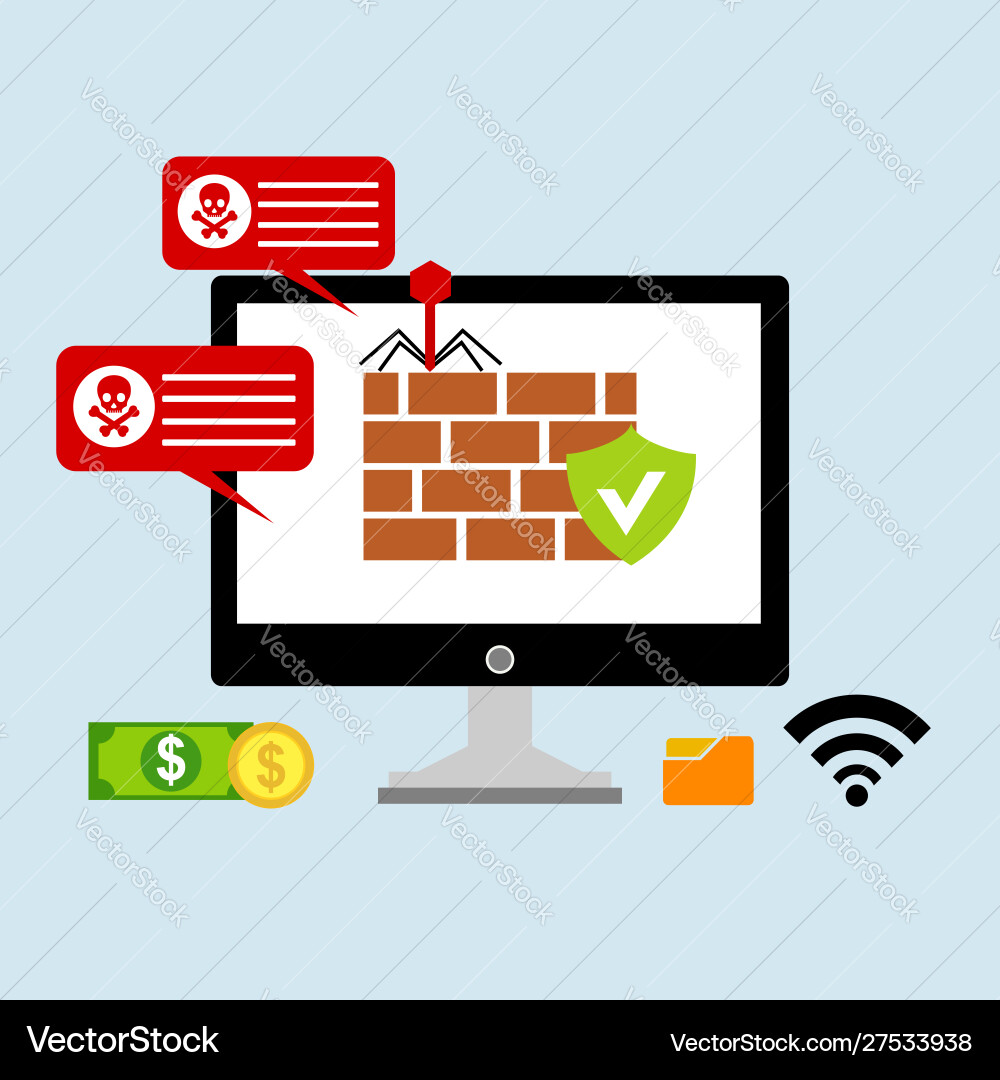 Hacker activity computeralert notification Hacker activity computeralert notification vector image