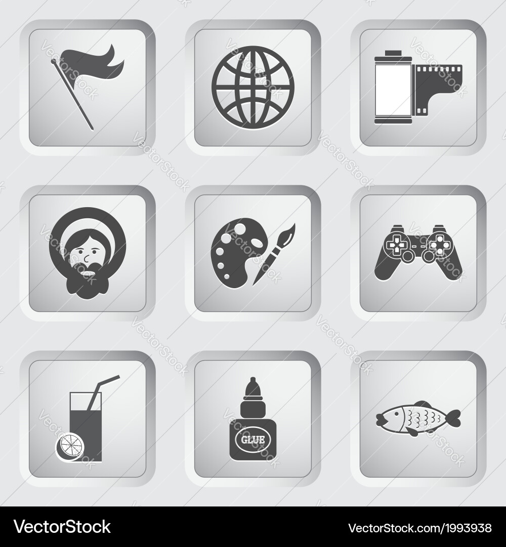 Icons on the buttons for web design set 7 vector image