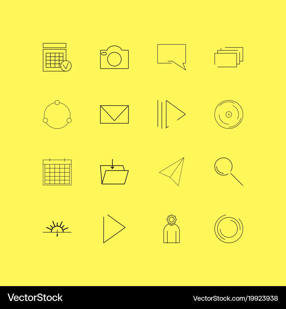 Interface linear icon set simple outline icons vector image