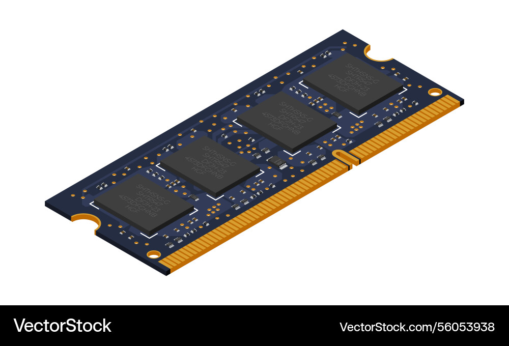 Isometric random access memory ram Isometric random access memory ram vector image