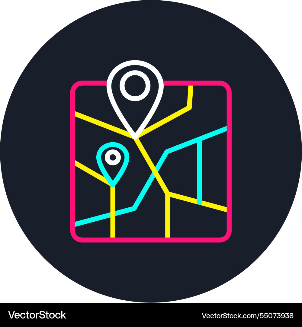 Map location line multi color icon Vector Image