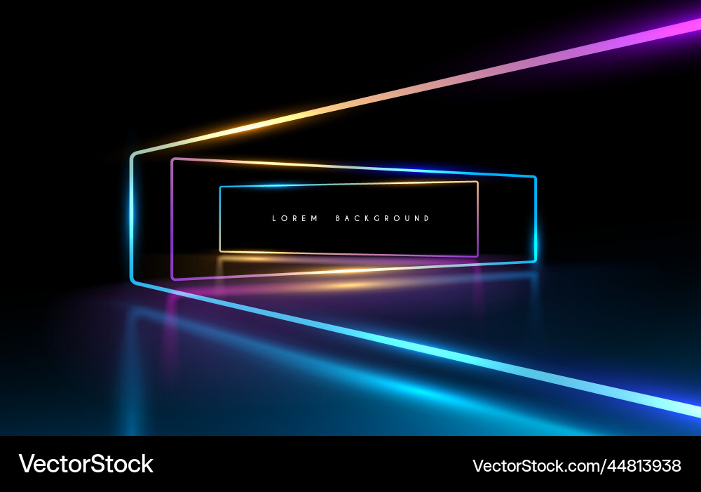 Neon Color Frame Abstract Background Vector Image
