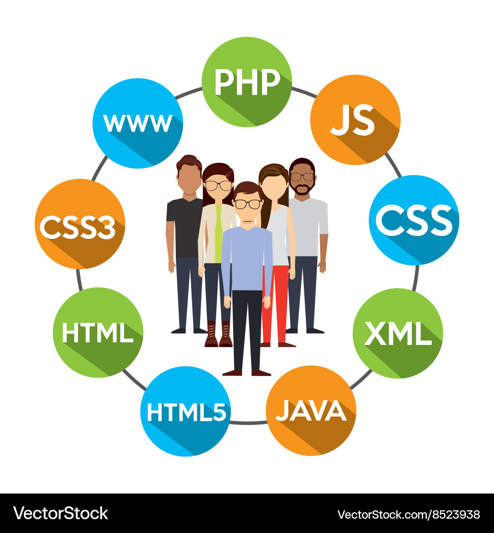 Programming language design vector image