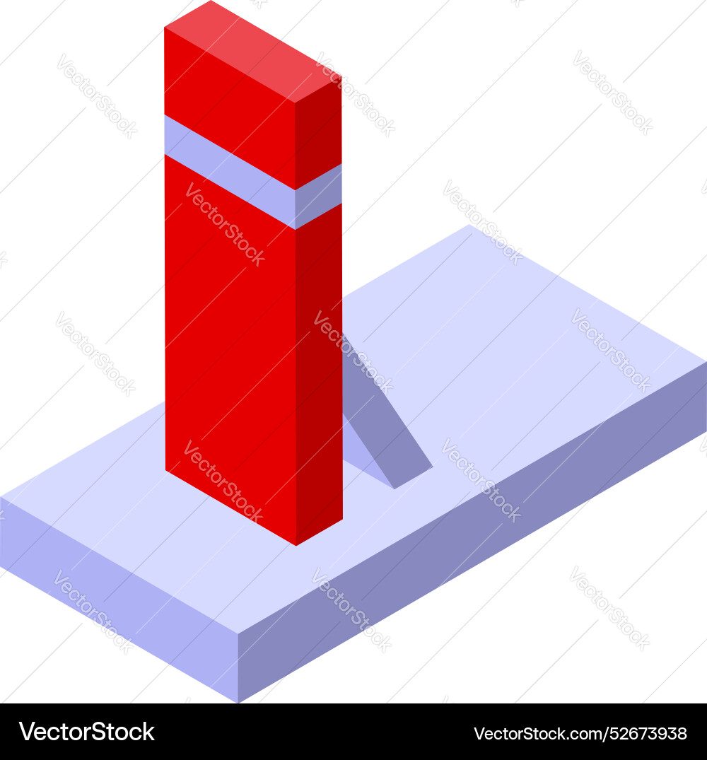 Red bar graph growing on platform showing Red bar graph growing on platform showing vector image