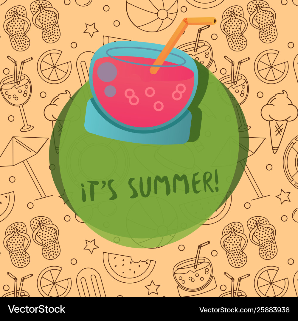 Seamless summer pattern with beach elements Vector Image