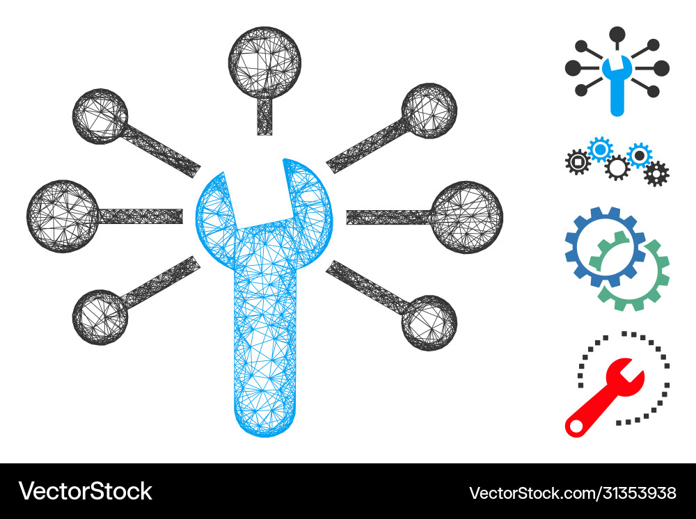 Service relations web mesh Service relations web mesh vector image