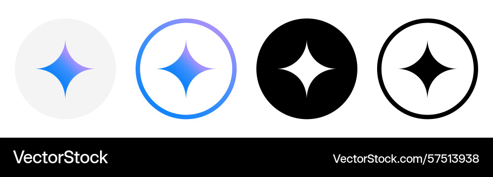 Set of round different google gemini artificial Set of round different google gemini artificial vector image