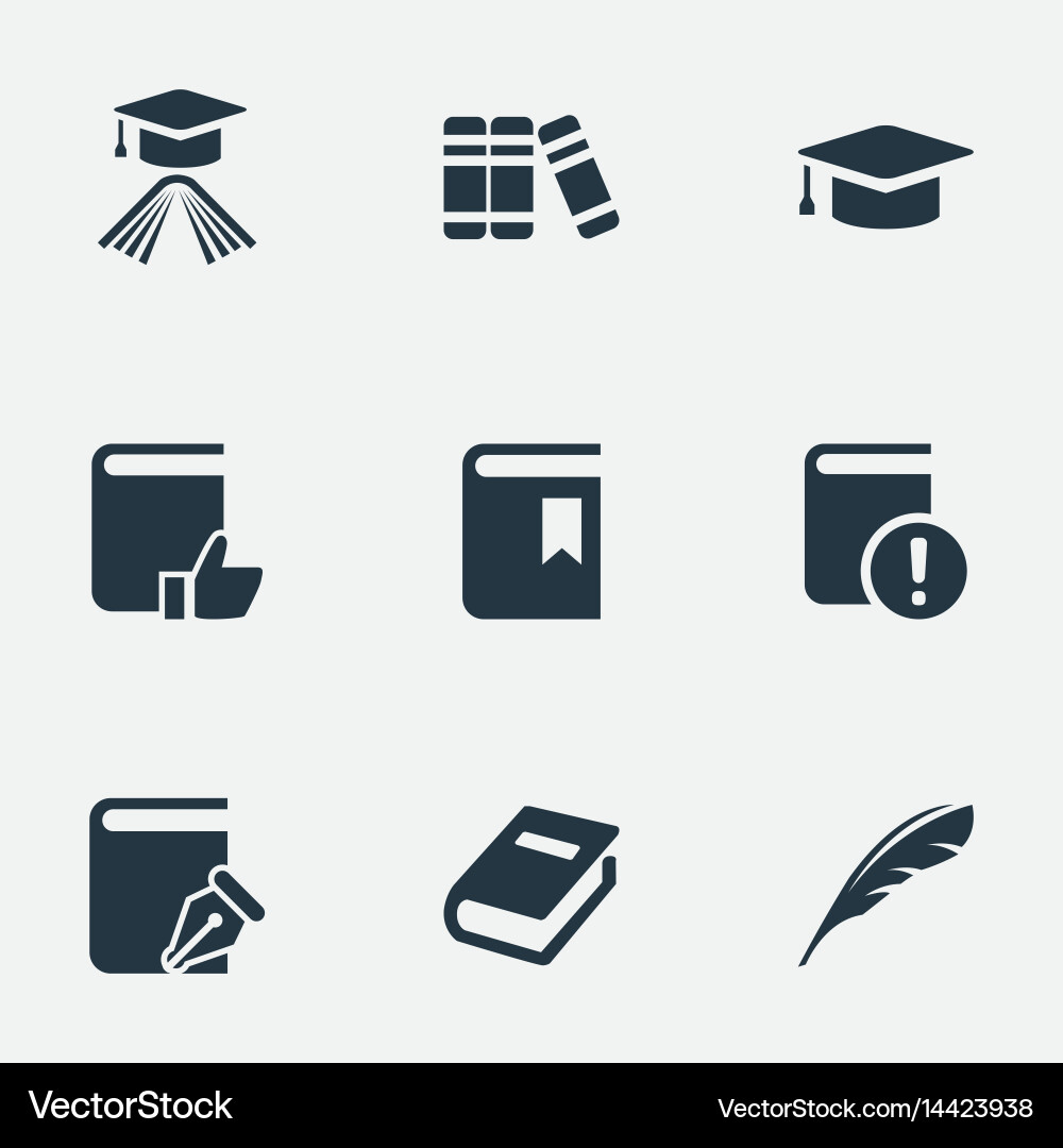 Set of simple knowledge icons vector image