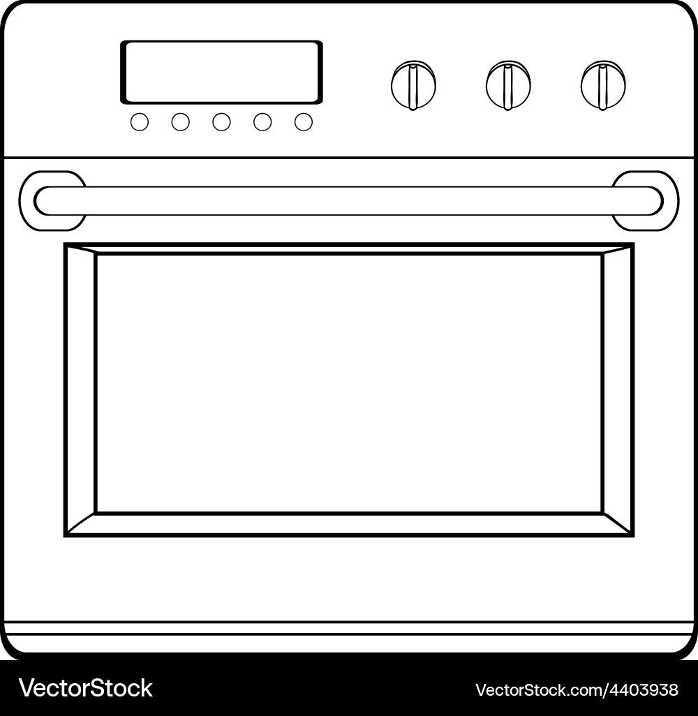 Oven drawing Vector Images \u0026 Graphics for Commercial Use | VectorStock, image size:1000x1026