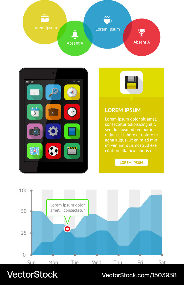 Ui infographics and web elements Vector Image