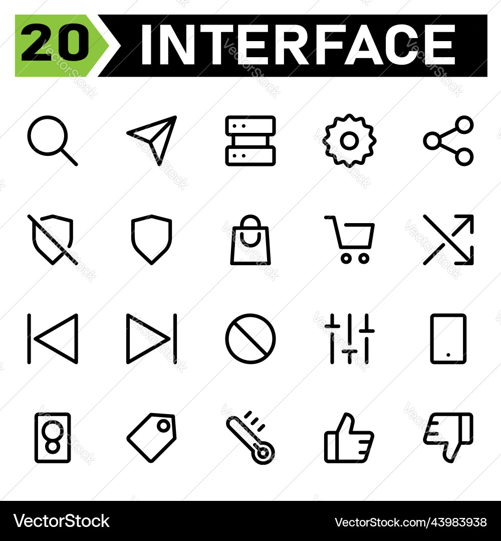 User interface icon set include folder file User interface icon set include folder file vector image