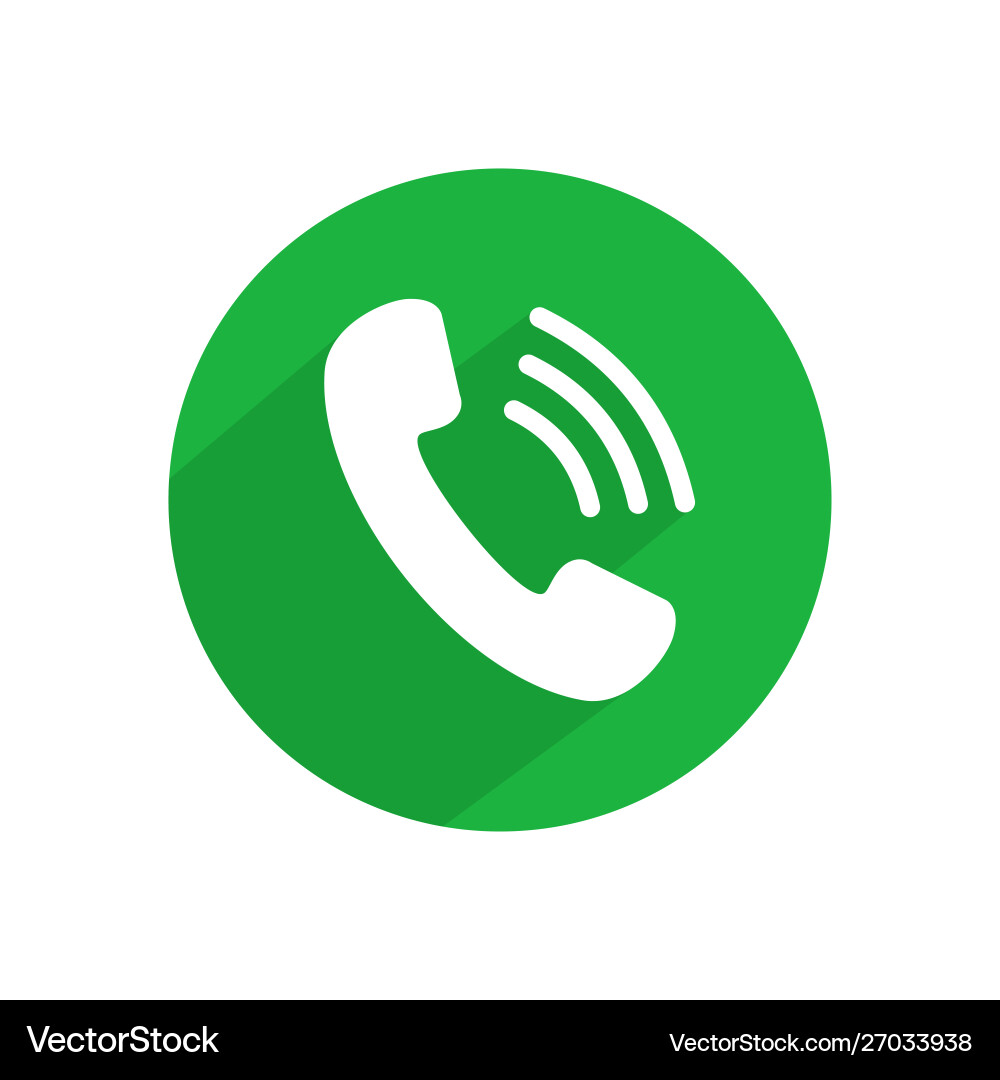 White phone call icon isolated on green circle White phone call icon isolated on green circle vector image