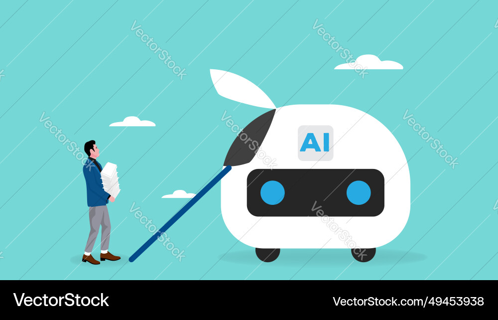 Work with artificial intelligence Work with artificial intelligence vector image