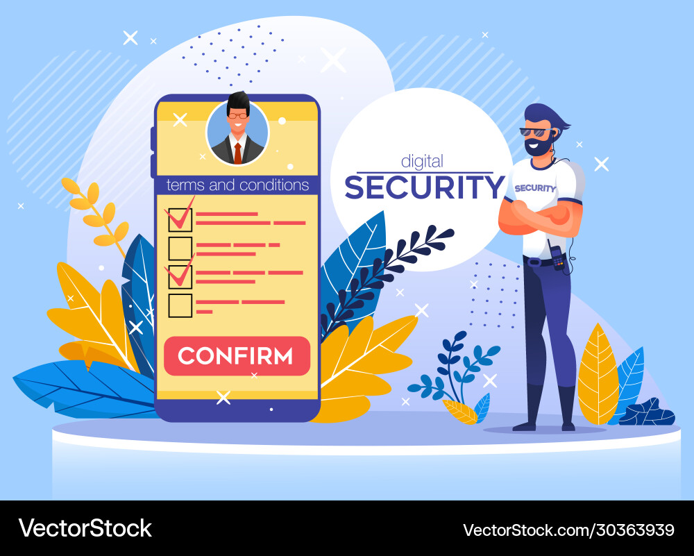 Application for mobile offering digital security Application for mobile offering digital security vector image