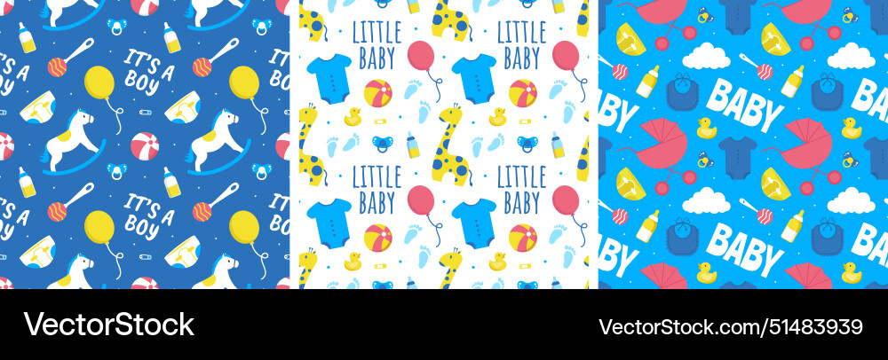 Baby seamless pattern design a set of simple Vector Image