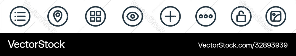 Basic ui line icons linear set quality Basic ui line icons linear set quality vector image