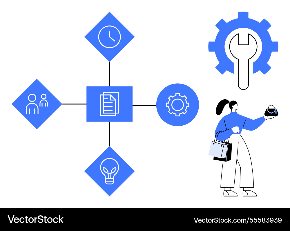 Collaborative workflow and task management Collaborative workflow and task management vector image