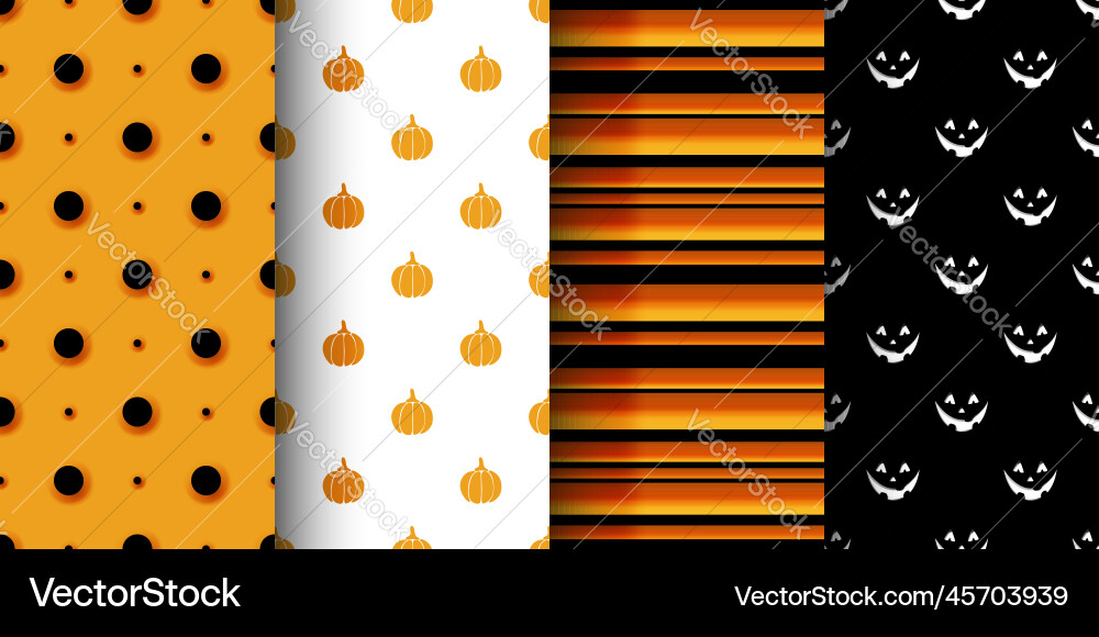 Collection of halloween patterns with simple Collection of halloween patterns with simple vector image