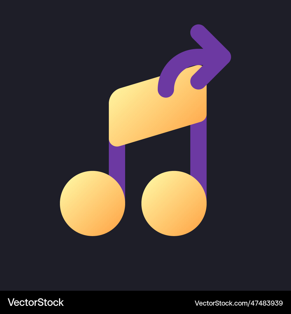 Extract audio flat gradient fill ui icon for dark Extract audio flat gradient fill ui icon for dark vector image