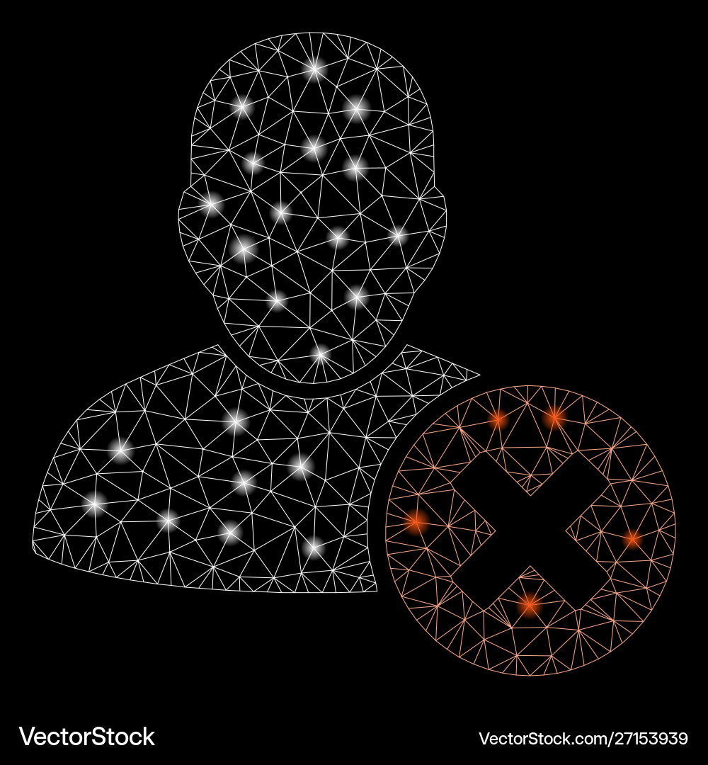 Flare mesh network user delete with light spots Flare mesh network user delete with light spots vector image