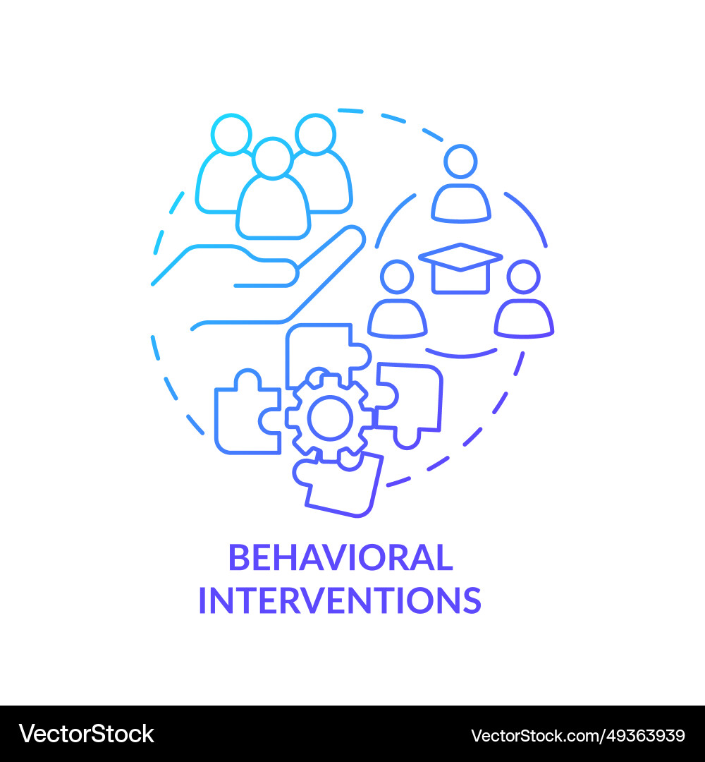 Gradient line icon behavioral interventions Gradient line icon behavioral interventions vector image