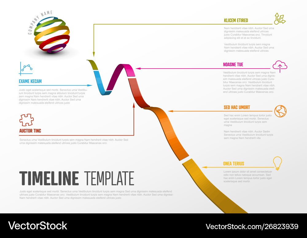 Infographic diagonal timeline report template Infographic diagonal timeline report template vector image