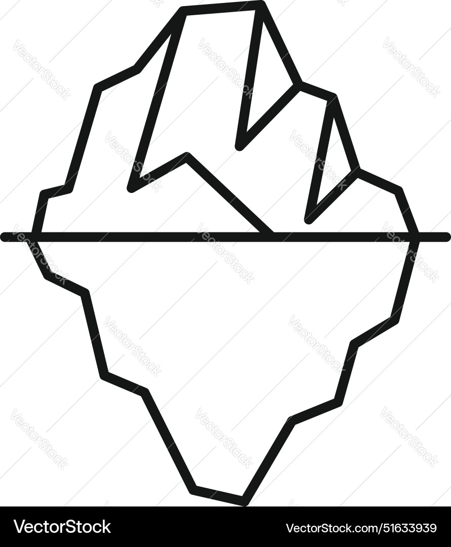 Large iceberg floating with hidden underwater Large iceberg floating with hidden underwater vector image