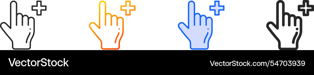 Pointer iconthin linear gradient blue stroke Pointer iconthin linear gradient blue stroke Vector Image