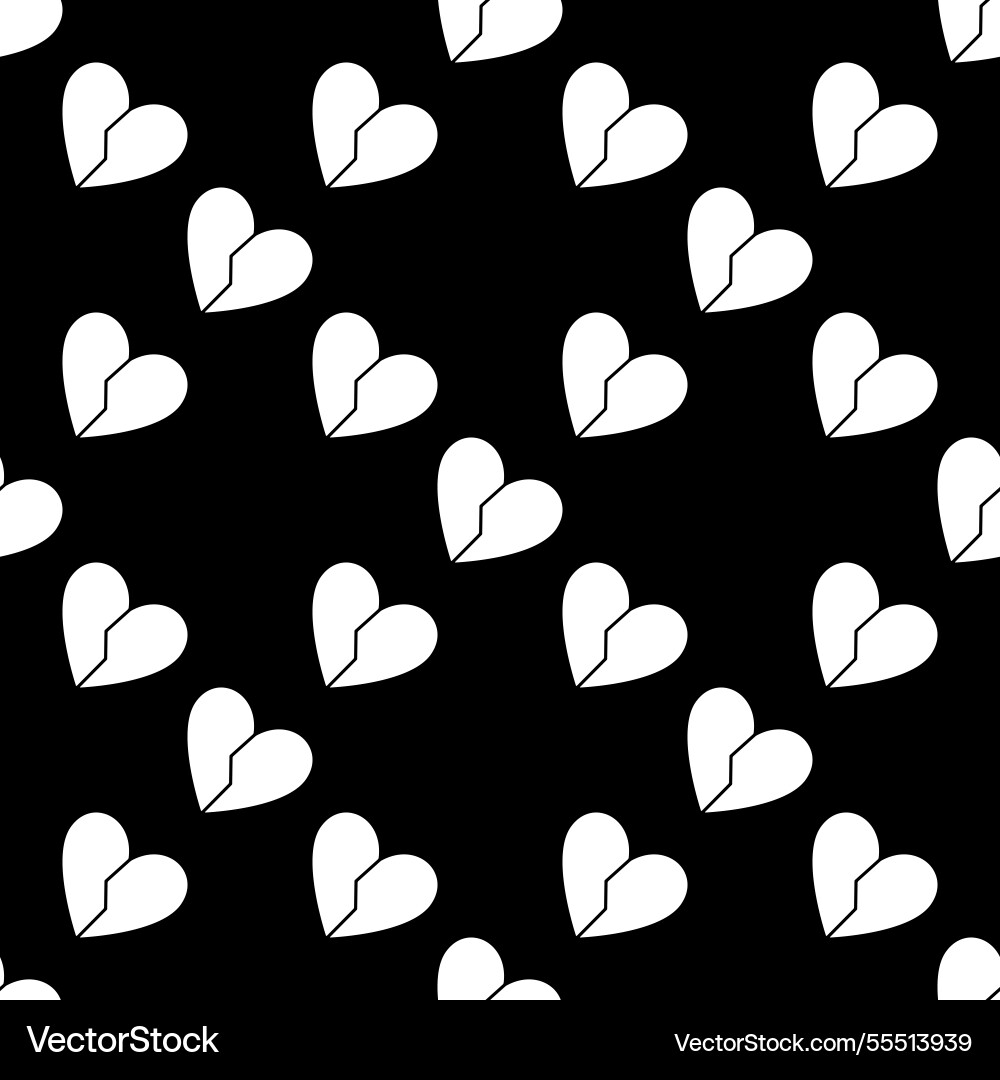 Red broken heart concept seamless pattern - end Red broken heart concept seamless pattern - end vector image