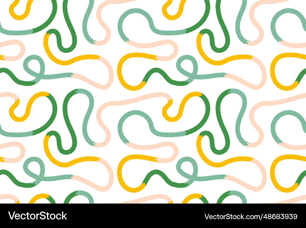 Seamless pattern of colorful abstract squiggles Seamless pattern of colorful abstract squiggles vector image